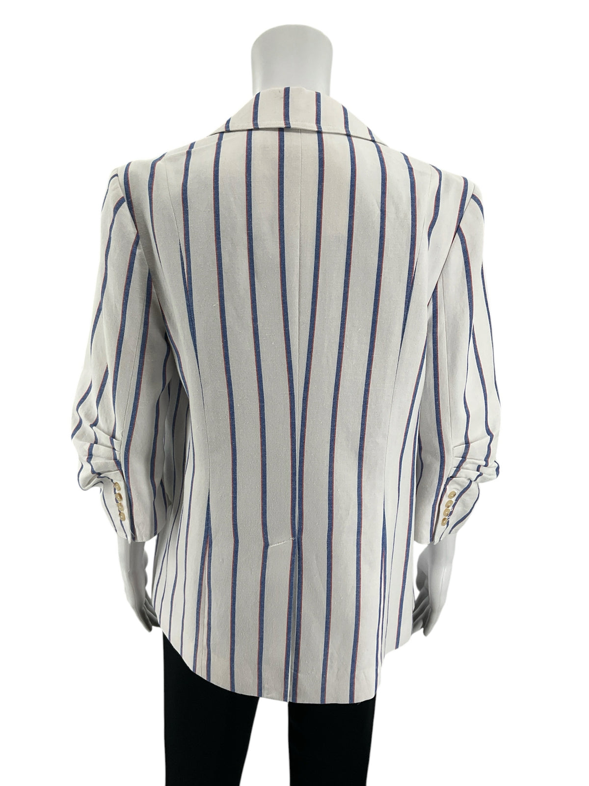 Tyler Boe Striped Cotton Linen Blazer Red White Blue Preppy Size 8