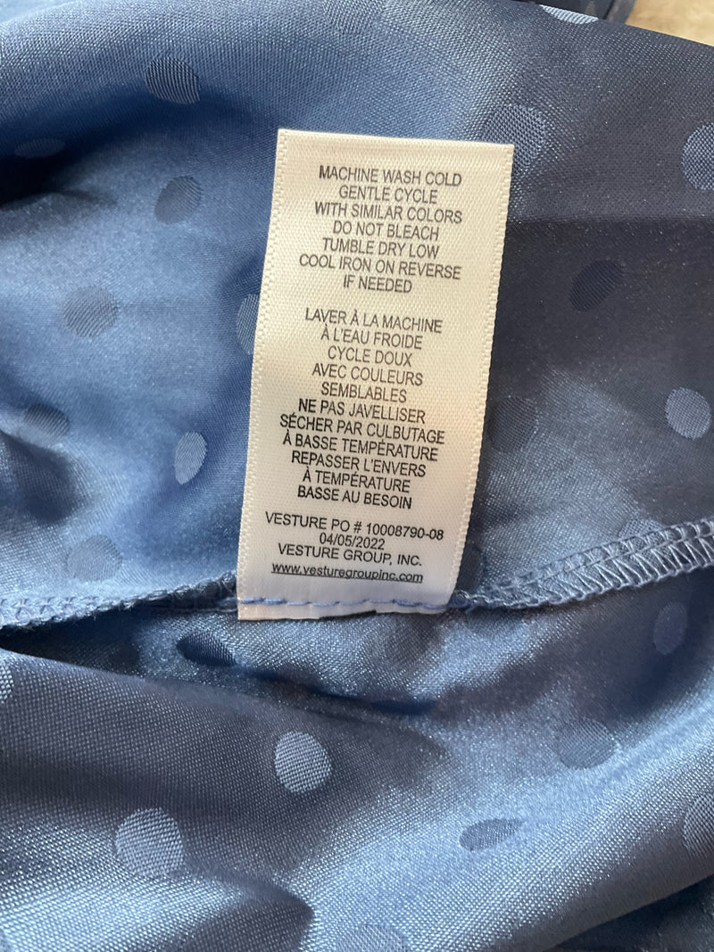 Status Blue Polka Dot Pre-Owned Ladies Top - Size Large