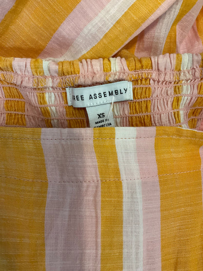 Free Assembly pink/orange Midi Striped Tiered Midi Sundress XS - Size XS
