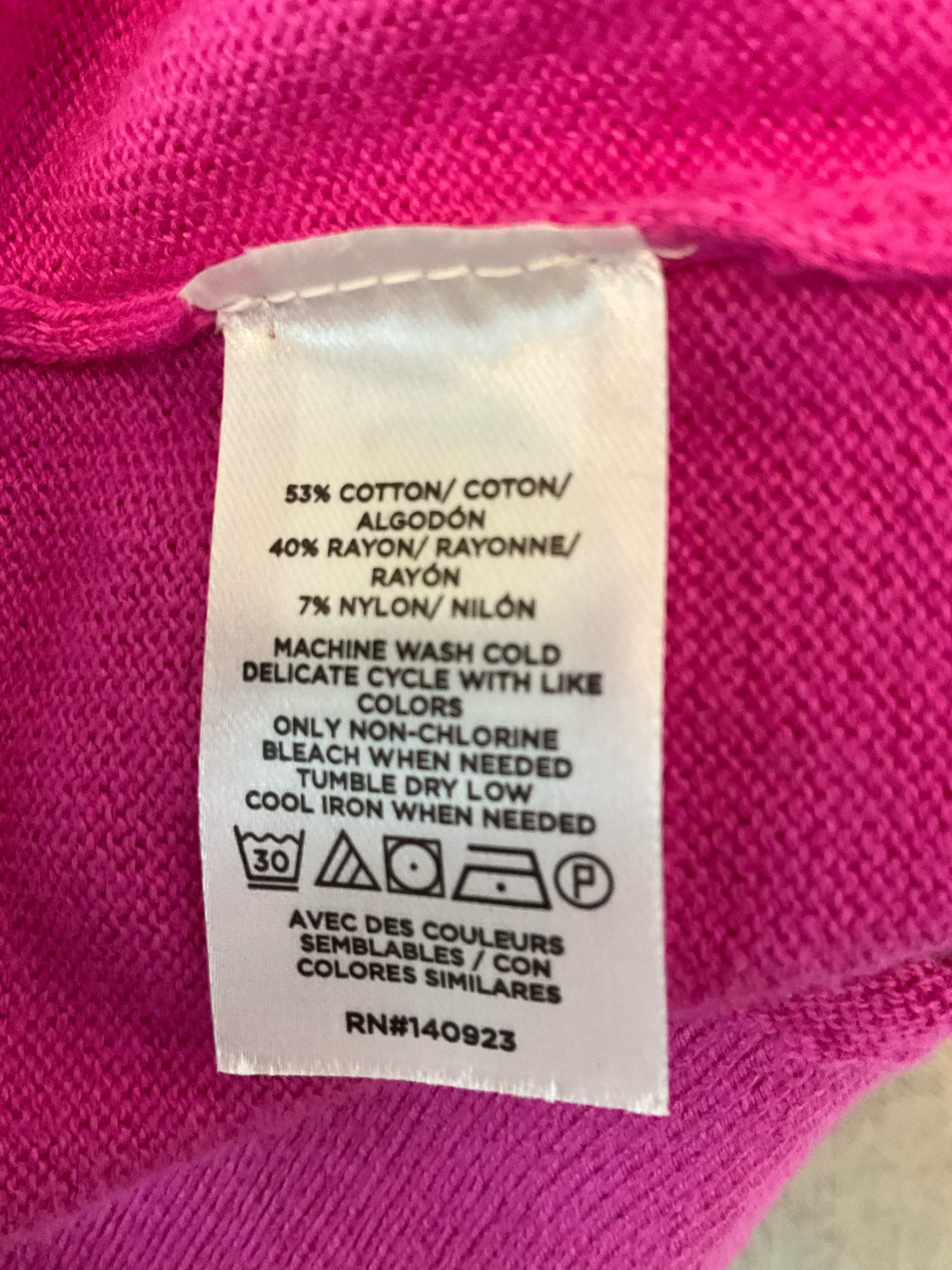 LOFT Fuchsia Pink Puff Sleeve Crewneck Sweater Size Large