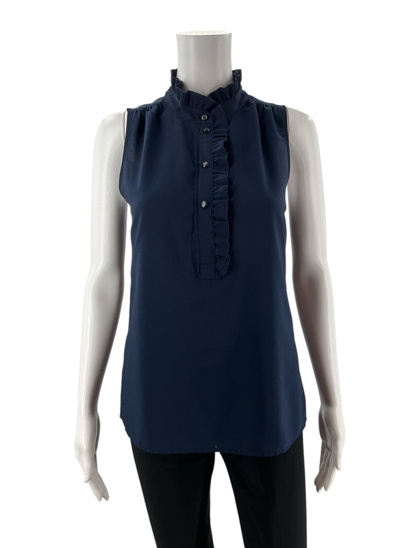 J Crew Navy Solid Pre-Owned Ladies Top - Size 0