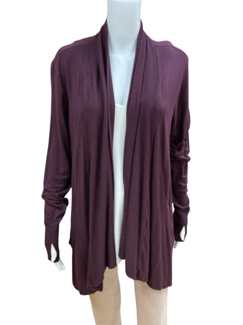 Athleta Size Medium Maroon Solid Pre-Owned Shrug