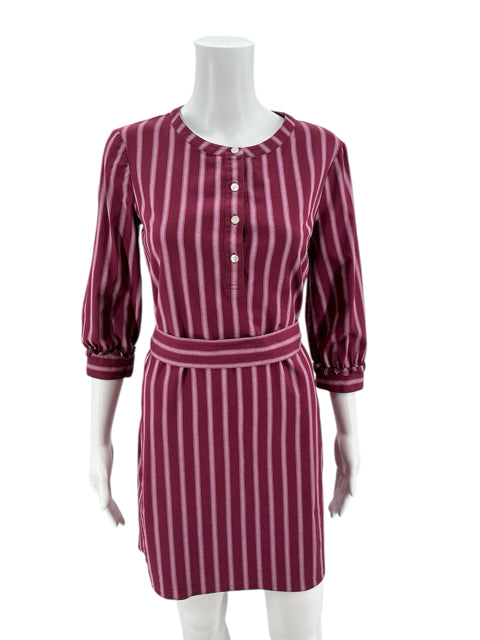 Draper James Maroon Stripe Dress Size 0