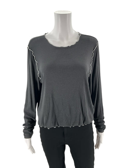 Madewell - Gray Solid Pre-Owned Ladies Casual Top - Size XL