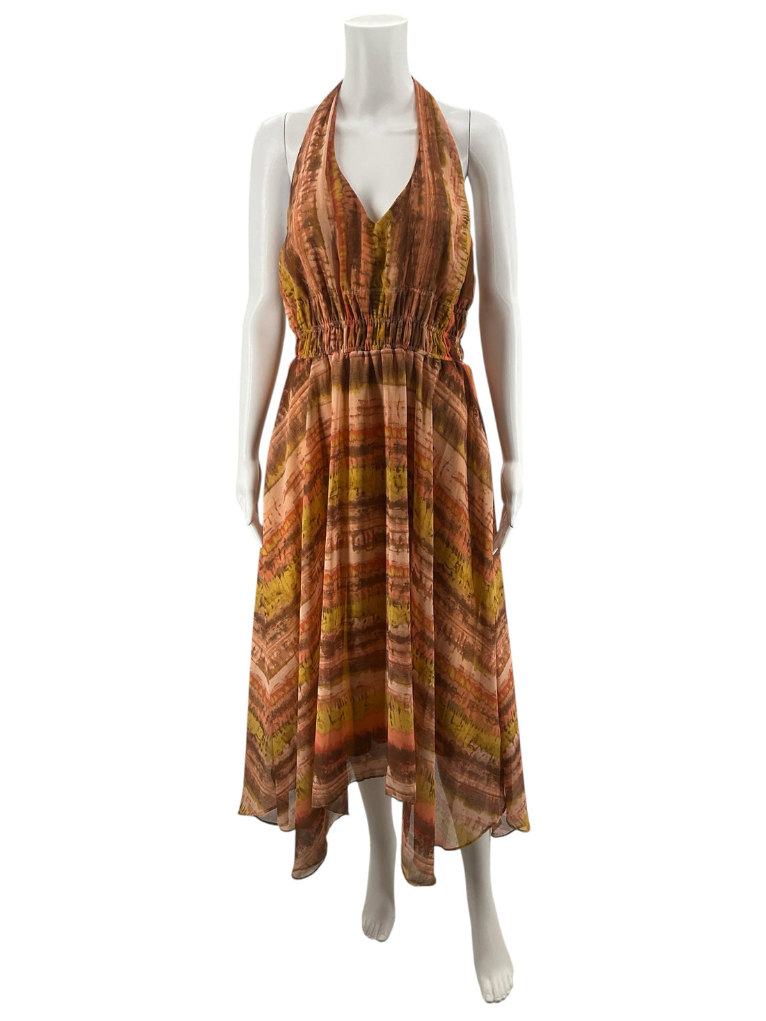 Taylor Abstract Halter High-Low Maxi Dress Size 8 NWT - ONLINE ONLY