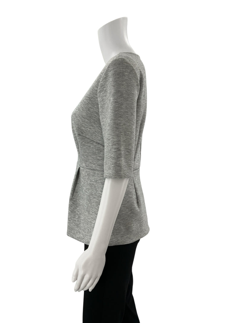 Ann Taylor Gray Heathered Pre-Owned Ladies Top - Size Small