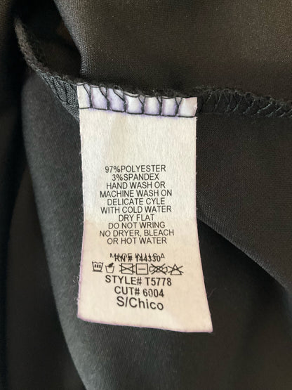 First Love Size S Black Solid Pre-Owned Ladies Casual Top - Downstairs