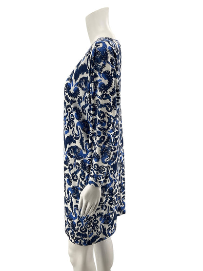 Lilly Pulitzer Size L white/blue Print Pre-Owned Ladies Dress