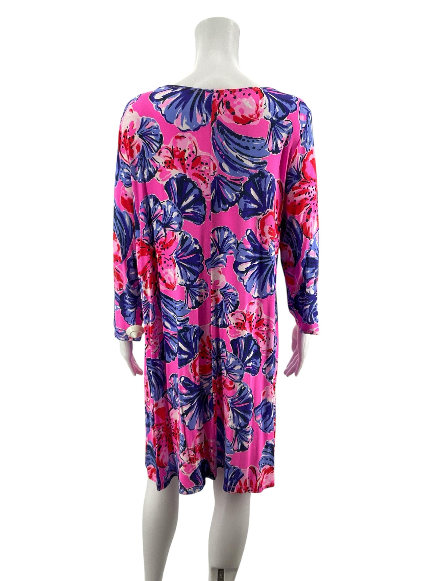 Lilly Pulitzer Pink/Blue/Red Floral Pre-Owned Ladies Dress - Size XL