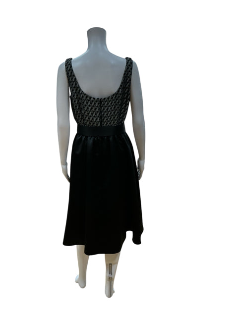 Talbots Black/Gray Print Pre-Owned Ladies Dress - Size 6