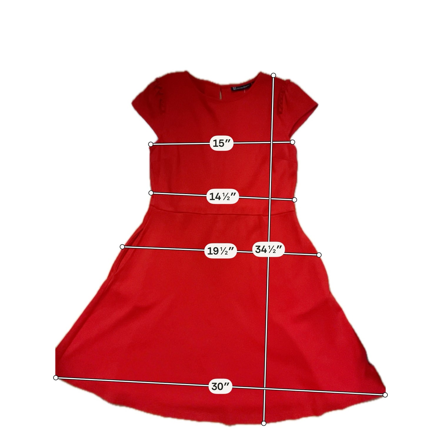 New York &amp; Co Size M Red Solid Pre-Owned Ladies Dress