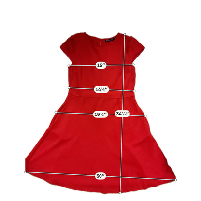 New York &amp; Co Size M Red Solid Pre-Owned Ladies Dress