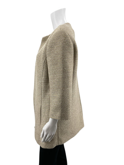 Mercer &amp; Madison Cream/Gold Solid Pre-Owned Ladies Jacket - Size Large - Margaret’s Fine Consignment