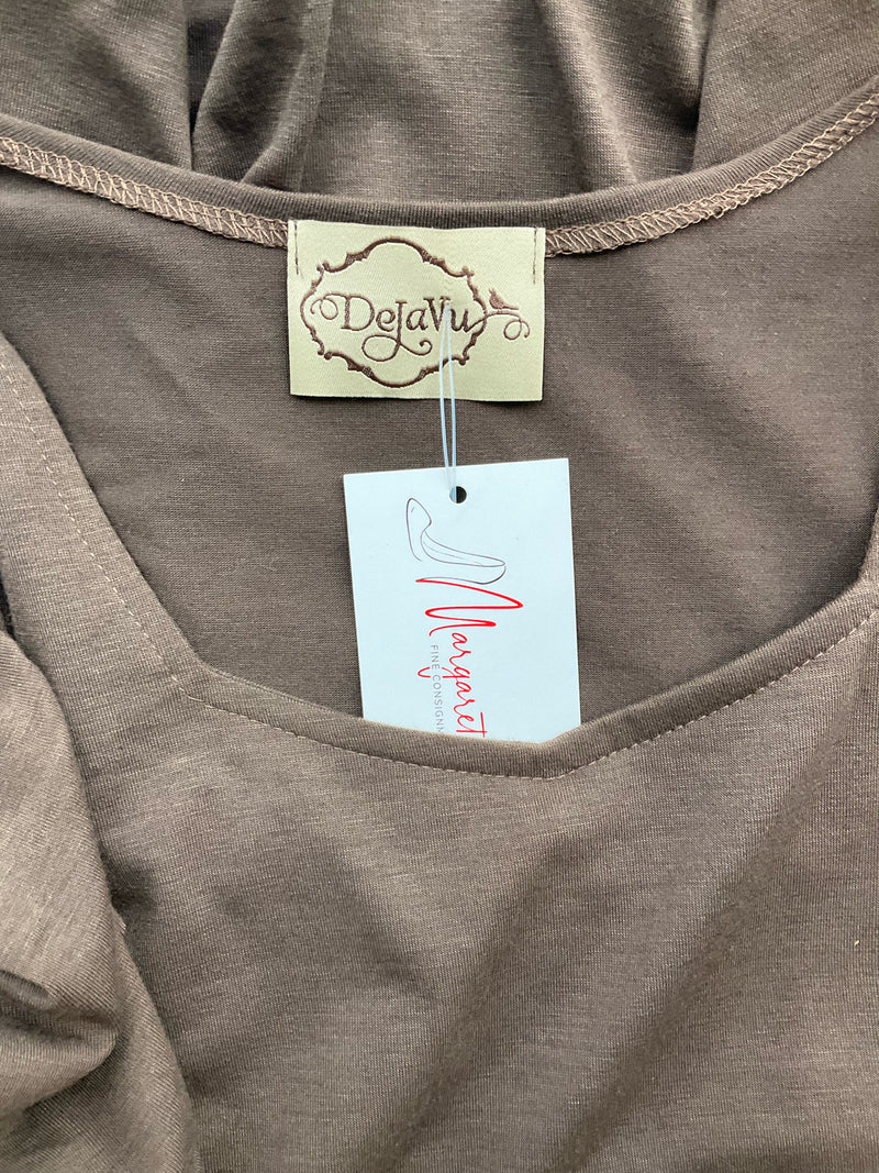 Deja Vu Brown Solid Pre-Owned Ladies Dress - Size Medium