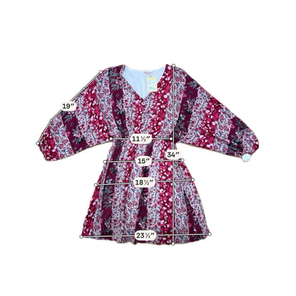 Andrée by Unit Boho Mixed Floral Print Peasant Dress Size Medium