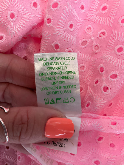 Lilly Pulitzer Sea View Eyelet Button Down Top Pink Size Large