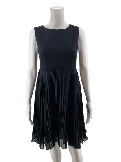 LIZ NOW by Liz Claiborne Vintage Navy Pleated Sleeveless Dress Size 6