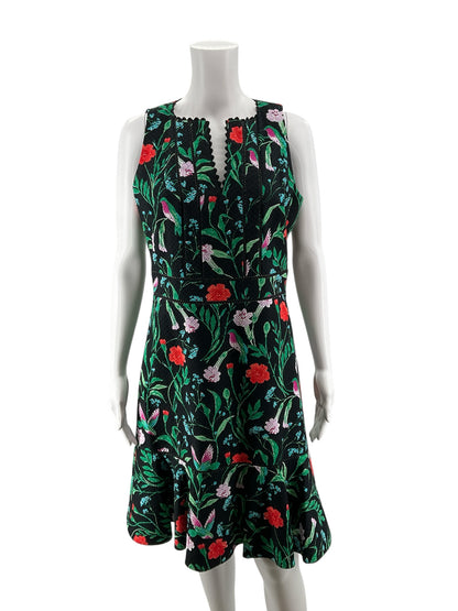 Kate Spade New York Hummingbird Floral Jacquard Fit &amp; Flare Dress Size 10