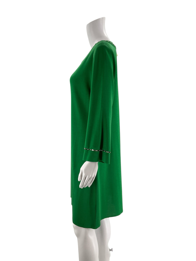 Ming Wang Green Beaded Pre-Owned Ladies Dress - Size Medium