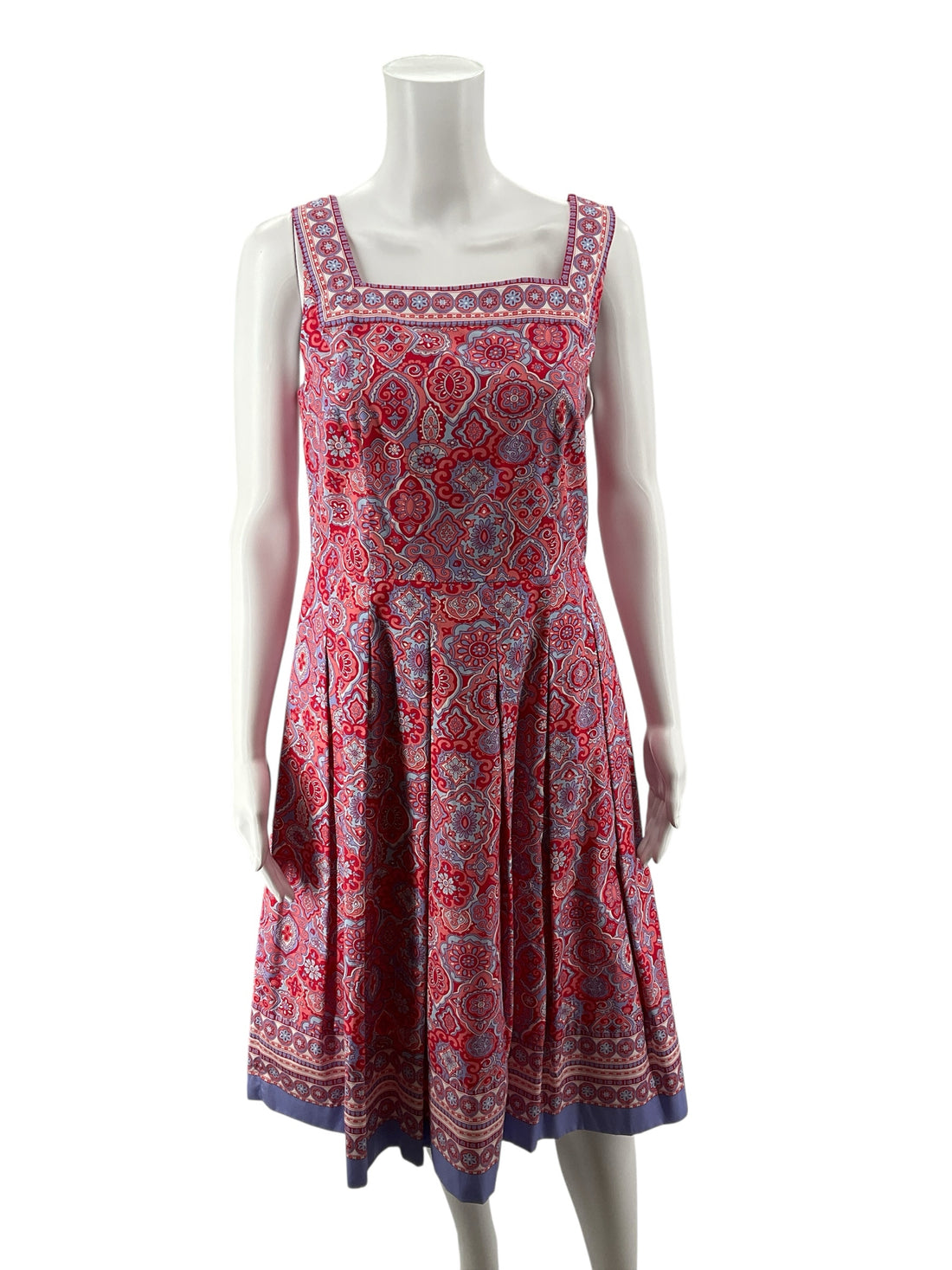Talbots multi Fit and Flare Medallion Paisley Fit &amp; Flare Cotton Sundress NWT Size 4 - Size 4
