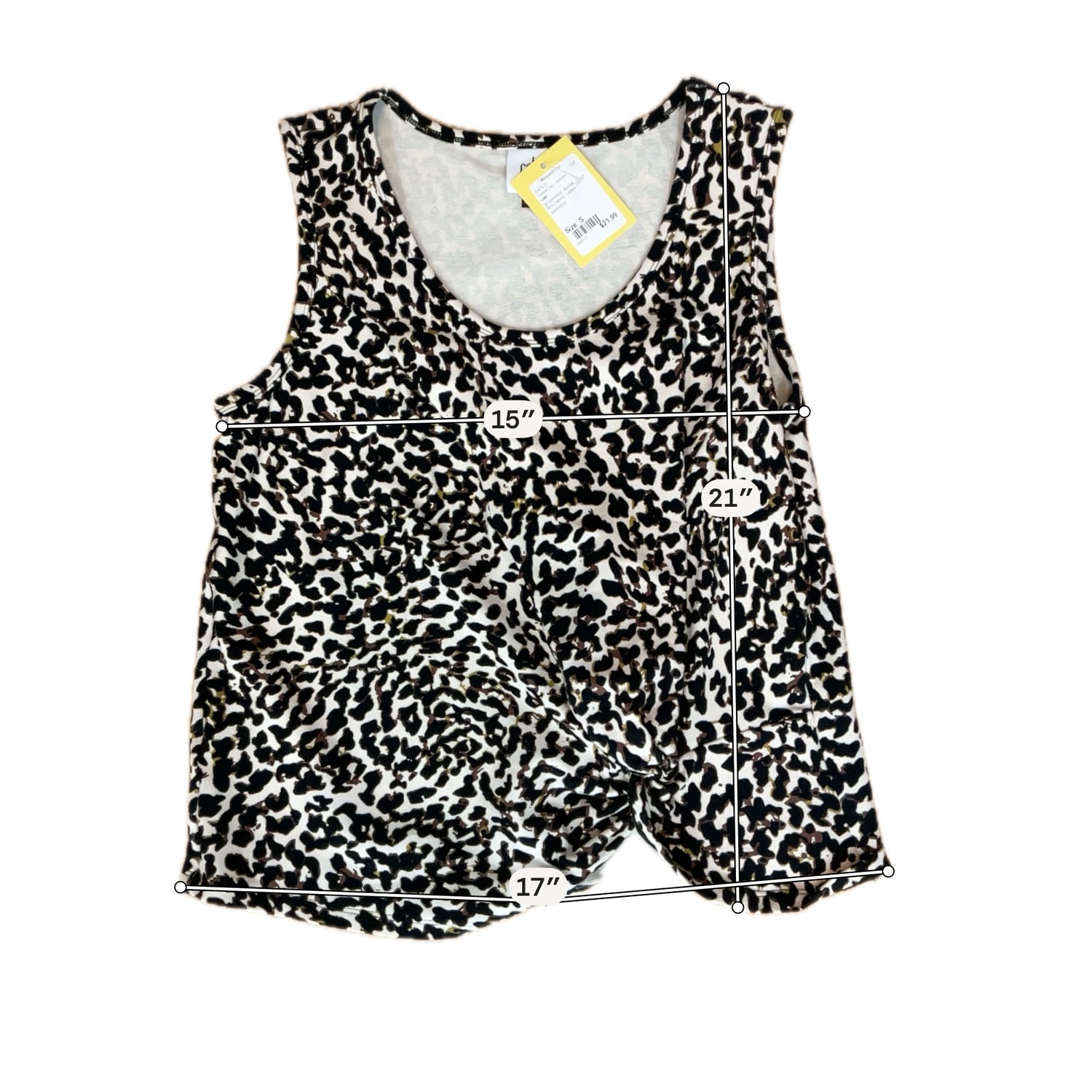 cabi Twist Tank Top Dapple Animal Print Brown Black Sleeveless Size Small