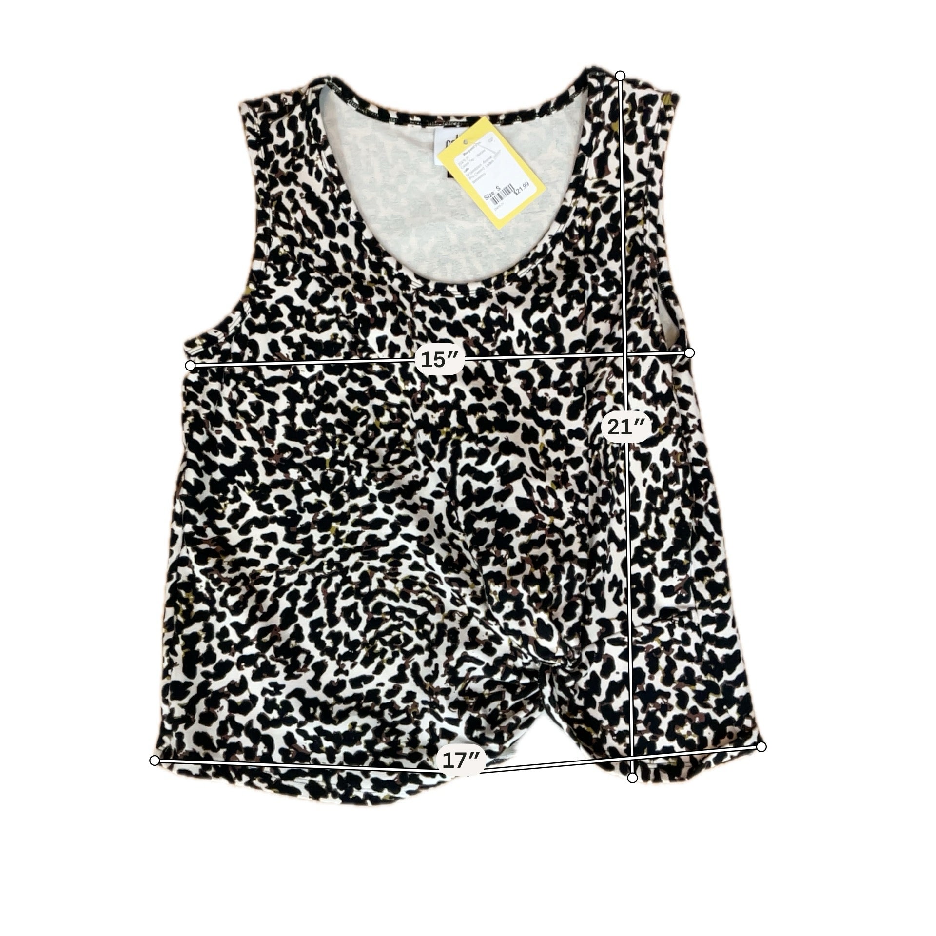 cabi Twist Tank Top Dapple Animal Print Brown Black Sleeveless Size Small