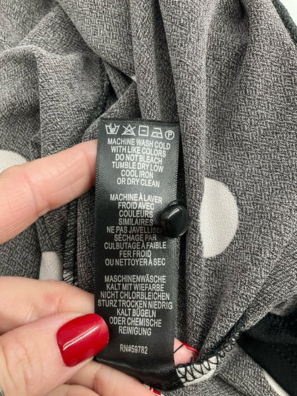 Adrianna Papell black and white polka dot casual top in size XL, featuring a relaxed fit and stylish design.