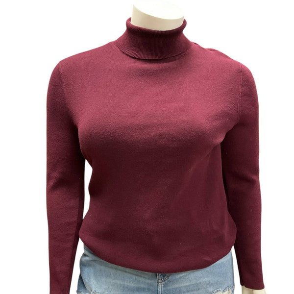 Chico's Maroon Solid Ladies Pre-Owned Top - Size XL - Margaret’s Fine Consignment