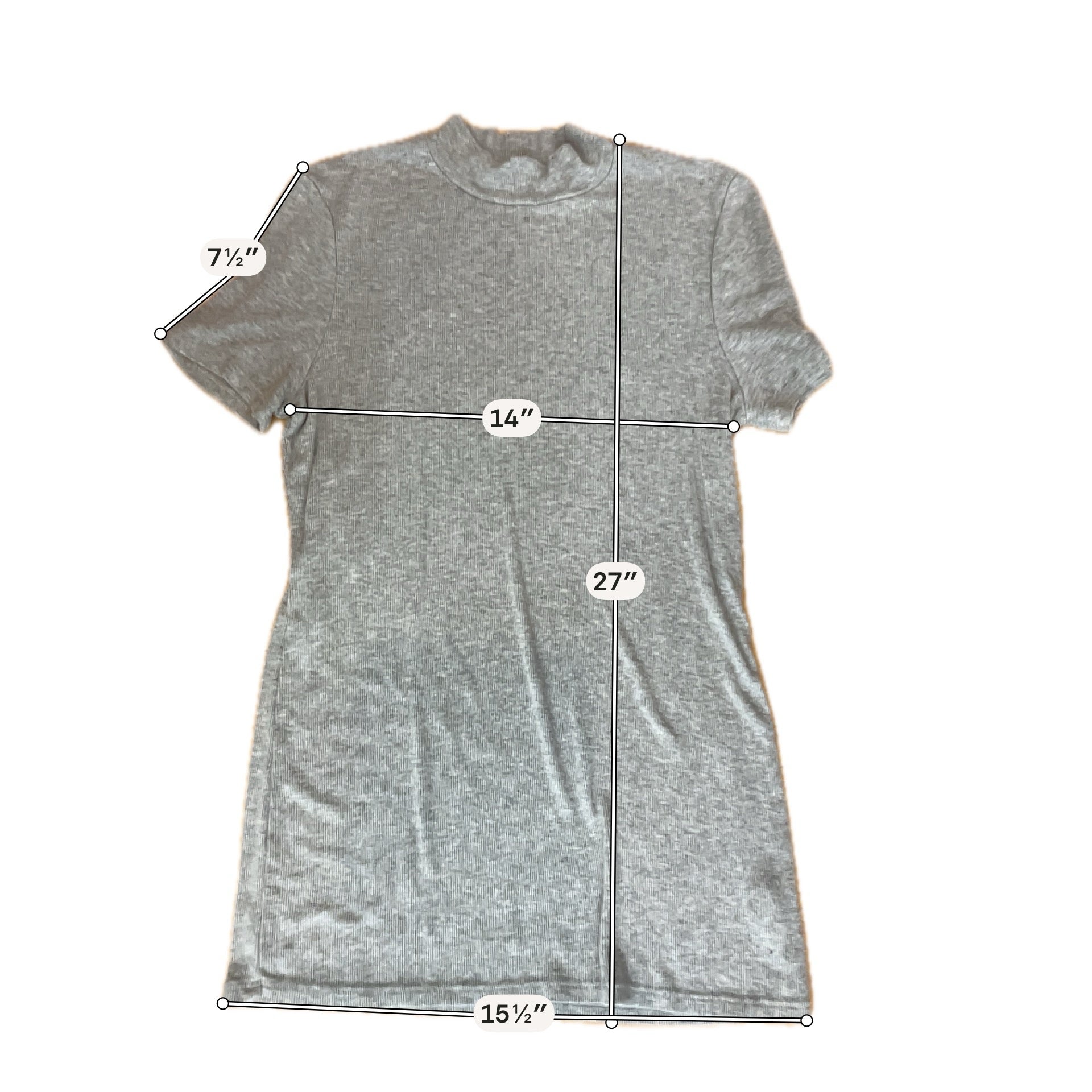 Pure + Good Anthropologie Ribbed Mock Neck Top Gray Size Large