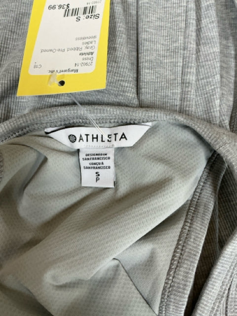 Athleta Gray Ribbed Sleeveless Tank Midi Dress Size Small - ONLINE ONLY