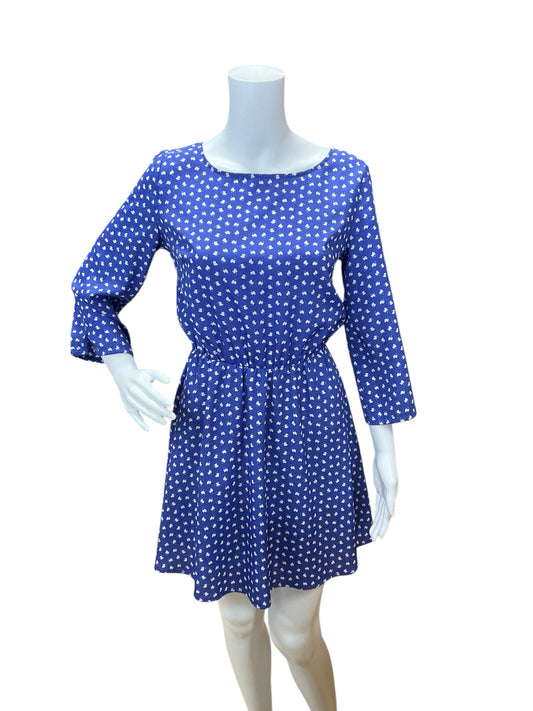 Maison Jules Size XS Blue/White Print Consignment Ladies Dress