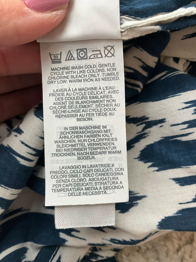 J Crew Navy/White Print Pre-Owned Ladies Dress - Size Medium