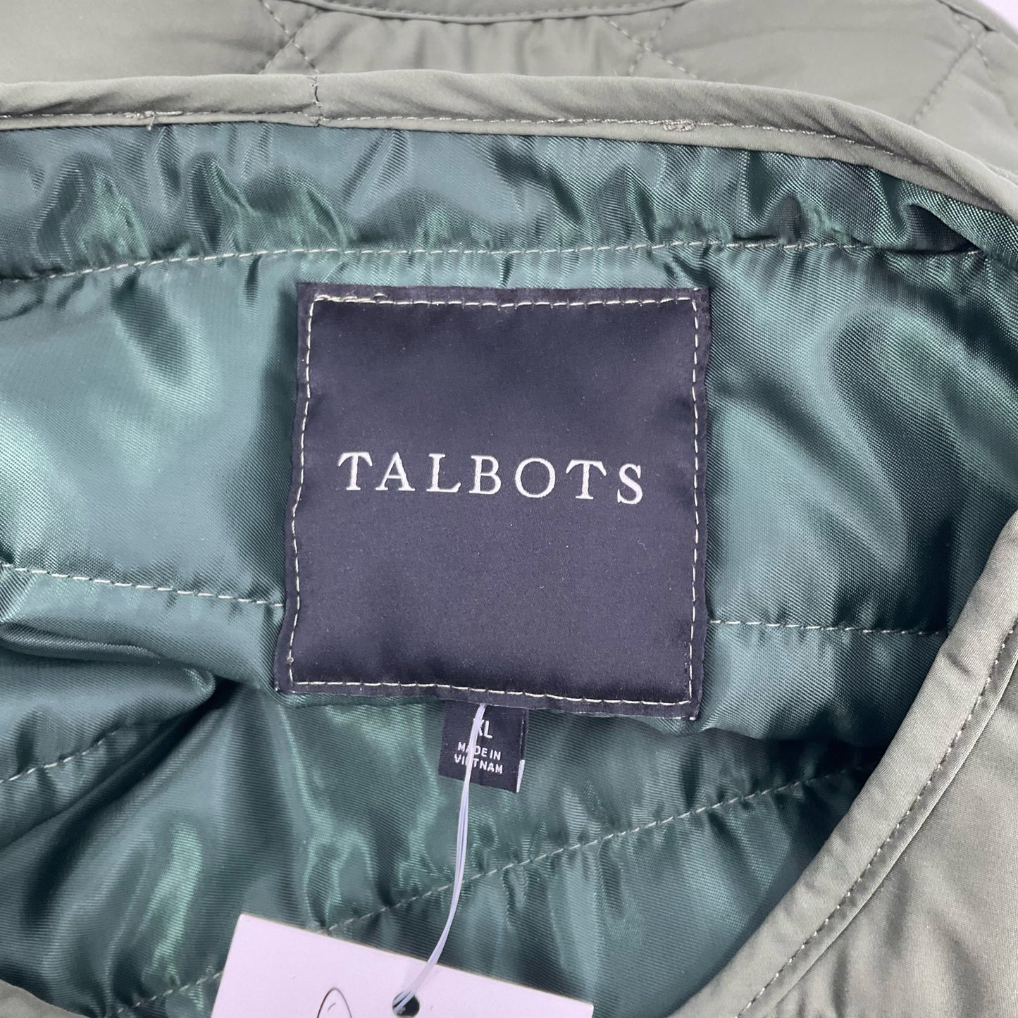 Talbots Olive Puffer Jacket Size XL - label