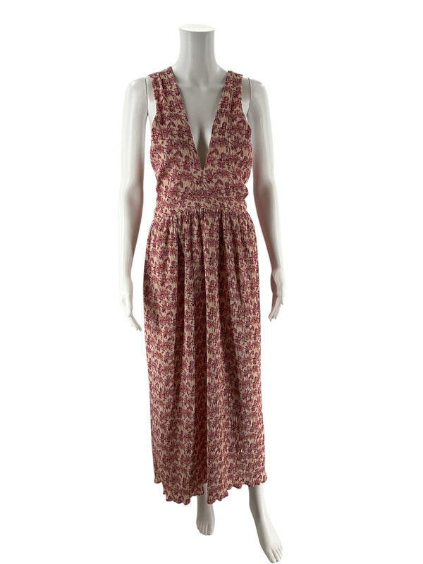Tcec Pink Print Pre-Owned Ladies Dress - Size Large