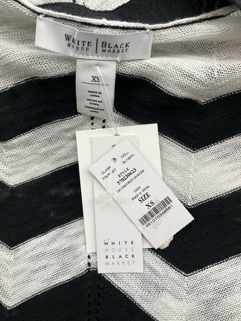 White House Black Market Black/White Stripe Pre-Owned Ladies Shrug - Size XS