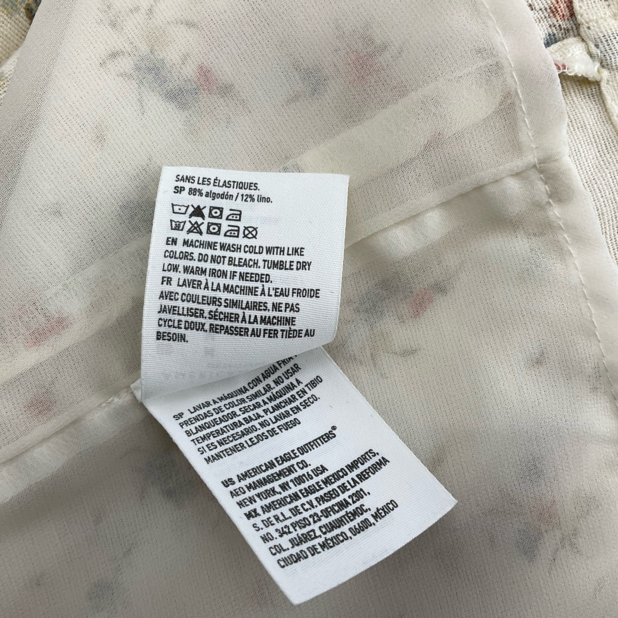 American Eagle Cream/Multi Floral Dress - Size Mediium