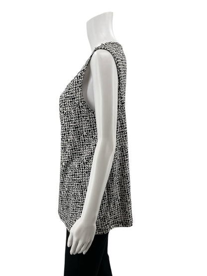 Worthington Black/White Print Pre-Owned Ladies Casual Top -  Size XL Petite