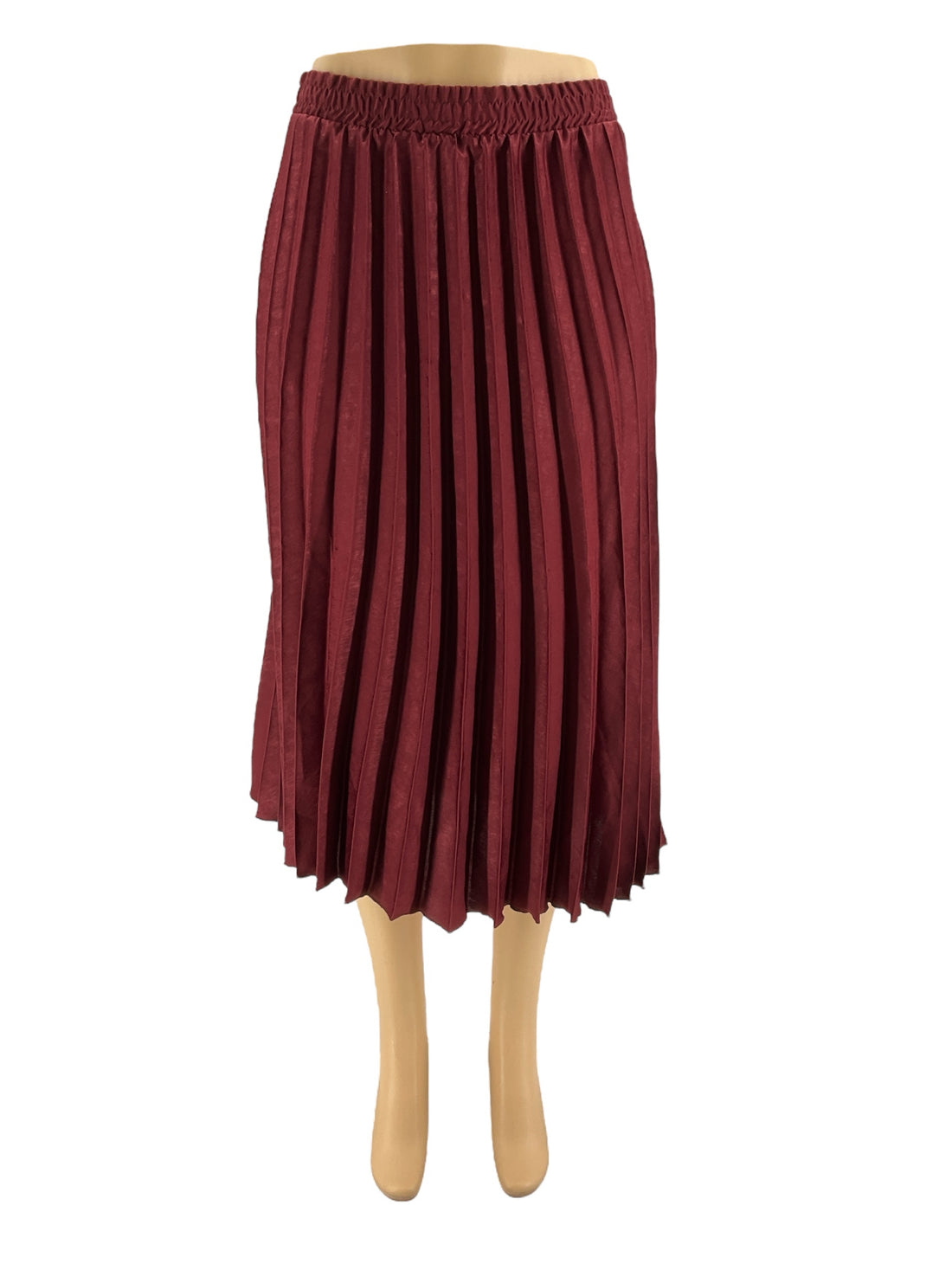 Max Studio Maroon Pleated Pre-Owned Ladies New With Tags Skirt - Size XL - Margaret’s Fine Consignment