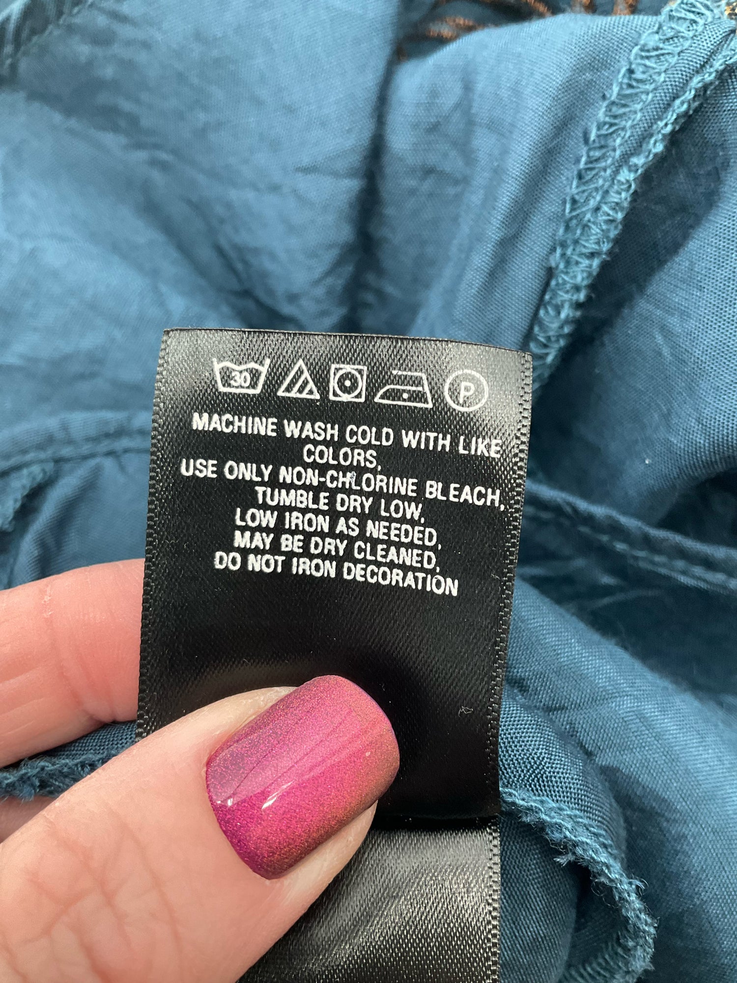 Meadow Rue Navy/Bronze Zig Zag Pre-Owned Ladies Dress - Size 6