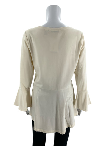 Issac Mizrahi Cream Solid Pre-Owned Ladies Top - Size Small - Margaret’s Fine Consignment