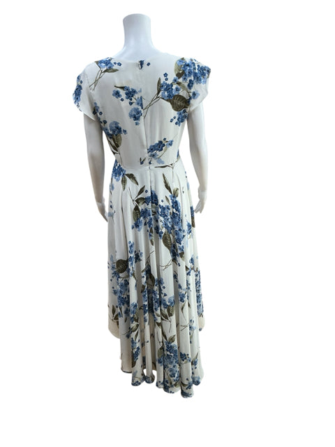 Lulus French Countryside Blue Floral High-Low Maxi Dress | Size Medium - ONLINE ONLY
