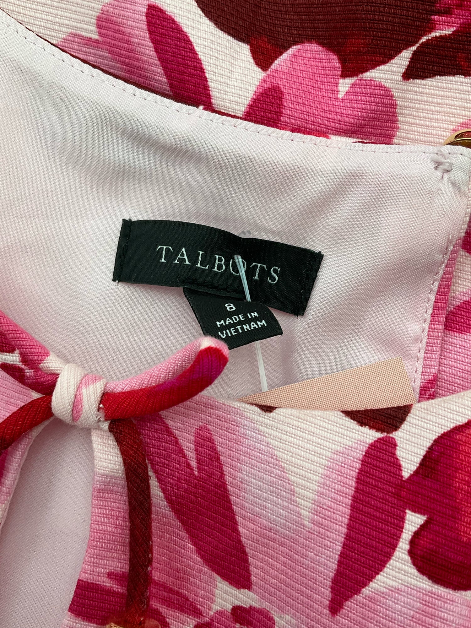 Talbots Pink/Red Floral Pre-Owned Ladies Dress - Size 8
