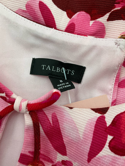 Talbots Pink/Red Floral Pre-Owned Ladies Dress - Size 8