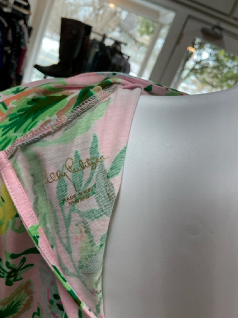Lilly Pulitzer Pink/Multi Floral Pre-Owned Ladies Dress - Size Large