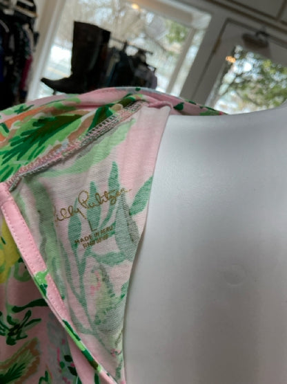 Lilly Pulitzer Pink/Multi Floral Pre-Owned Ladies Dress - Size Large