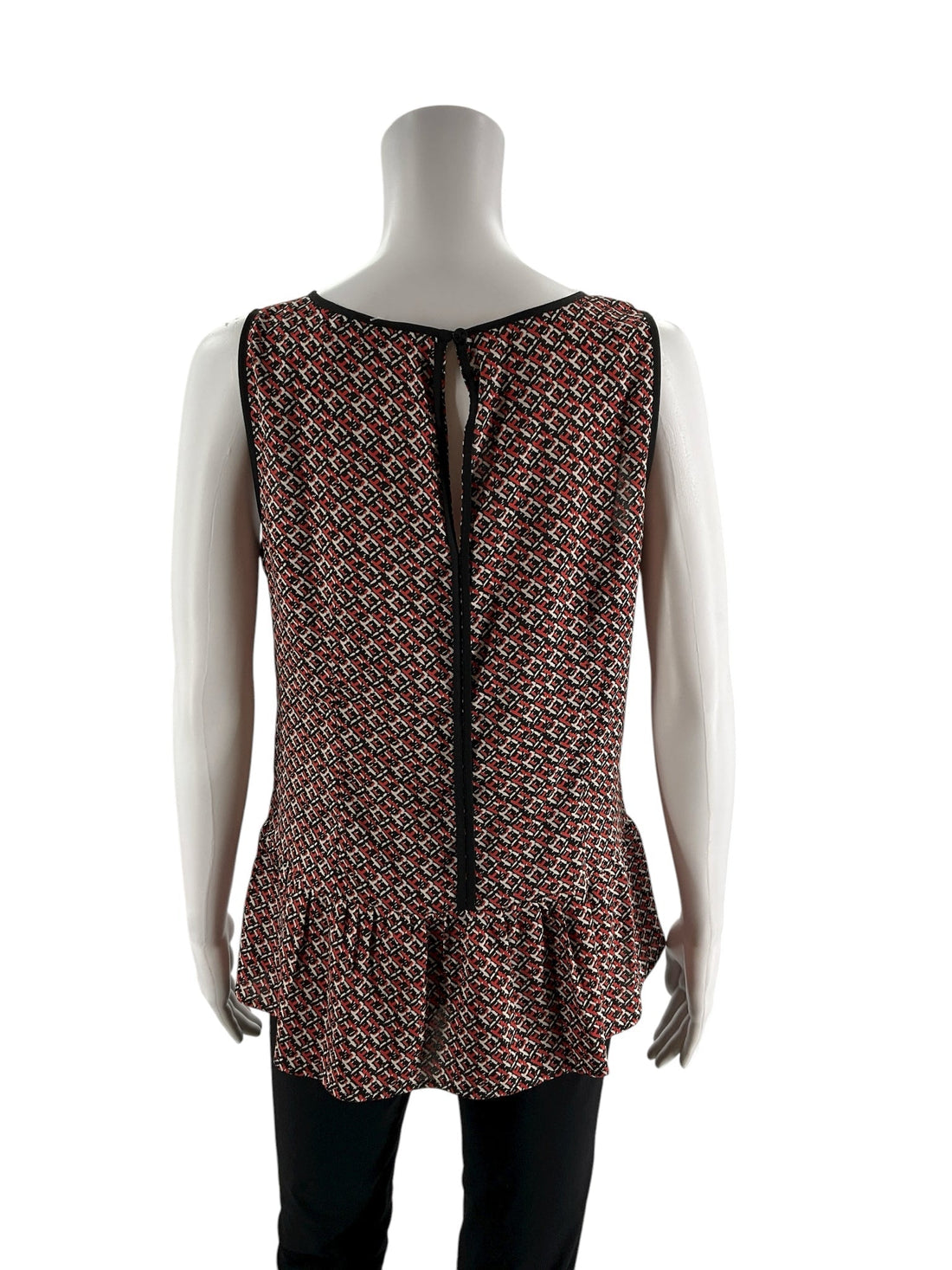 Ann Taylor Black/Red/White Print Pre-Owned Ladies Top - Size 8 - Margaret’s Fine Consignment