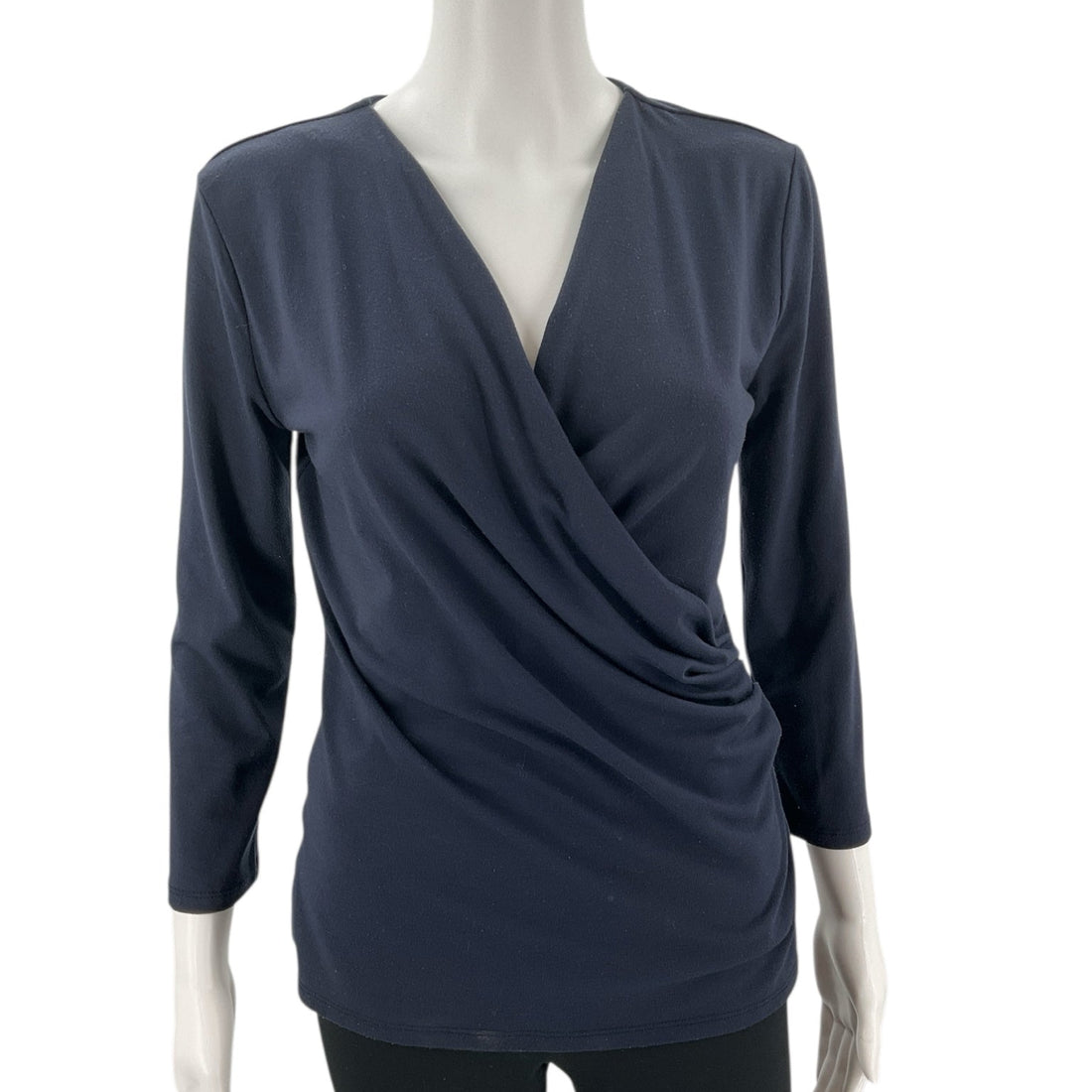 Ann Taylor Navy Solid Ladies Pre-Owned Blouse - Size Small - Margaret’s Fine Consignment