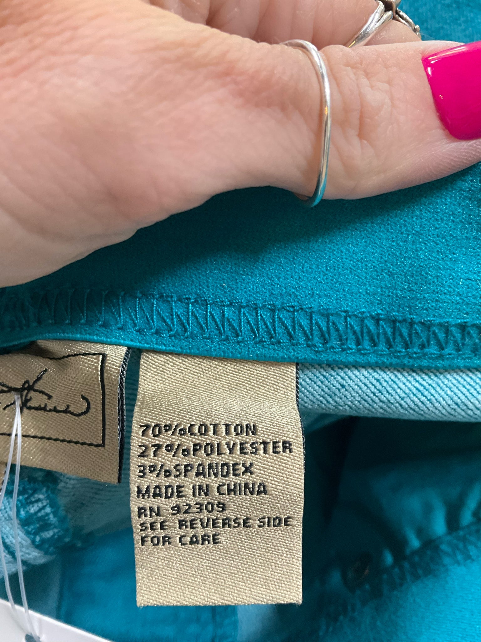 DG2 by Diane Gilman Teal Jeans Skinny Jeans Size Small Teal Stretch Ankle Pants - Size S