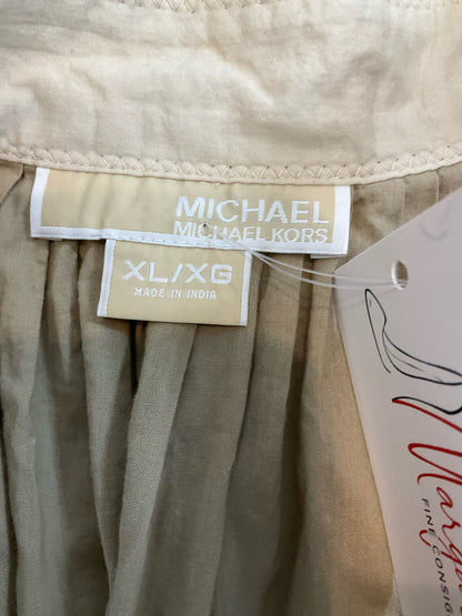 Michael Michael Kors Tan &amp; Coral Colorblock Swing Tank Top | Size XL