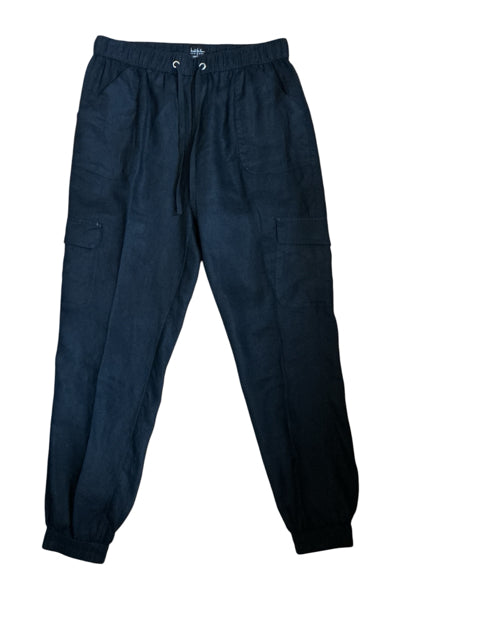 Nicole Miller New York Black Linen Cargo Jogger Pants Size Medium - ONLINE ONLY